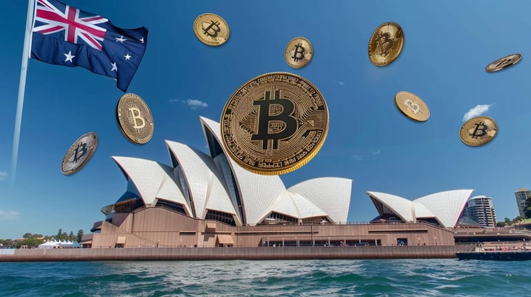 bitcoin btc sydney australie vlajka mince etf