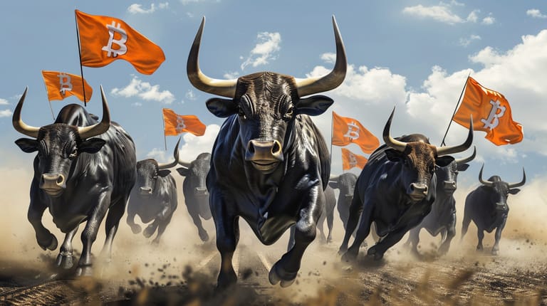 bitcoin btc byci start signál vlajka