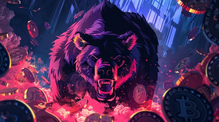 bitcoin btc propad cena kurz červená mince
