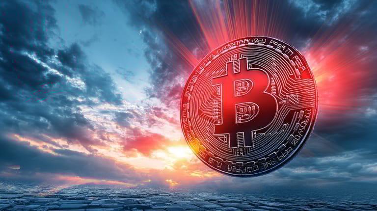 bitcoin btc logo červená analytik