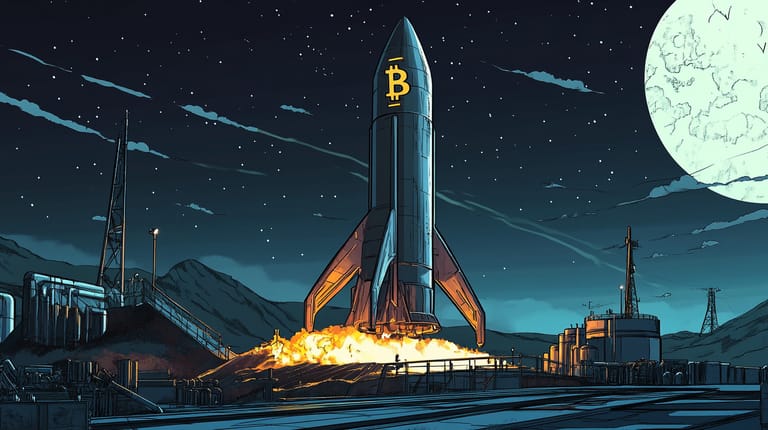 bitcoin btc růst cena měsíc raketa start