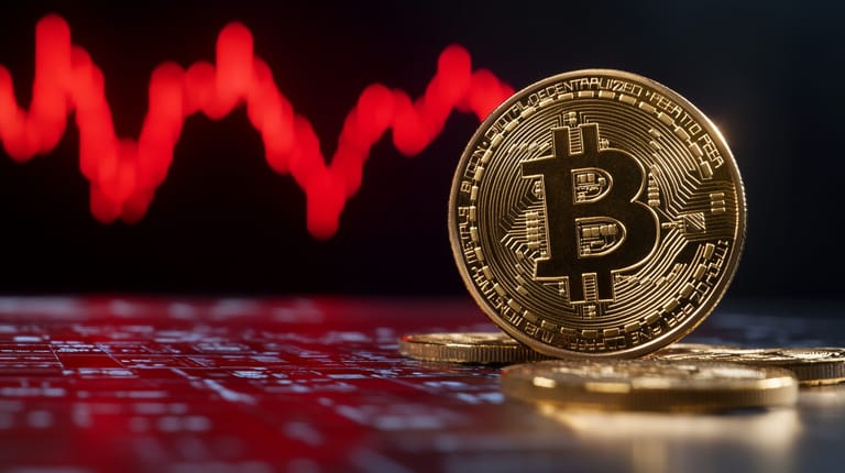 bitcoin btc graf červený