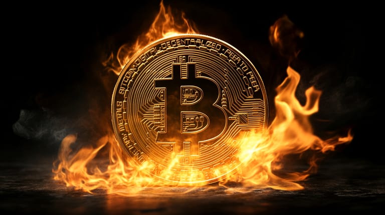 bitcoin btc oheň