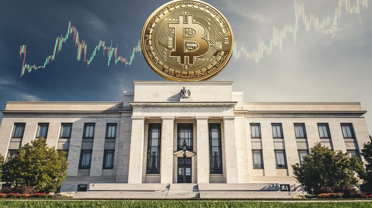 fed budova bitcoin btc cena graf vývoj Midjourney