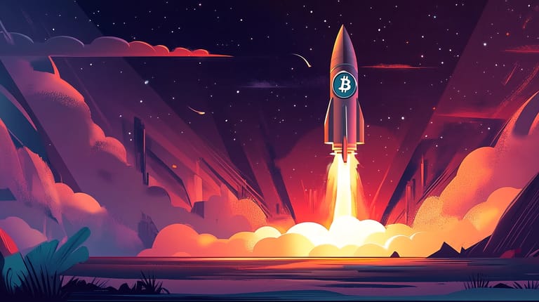 bitcoin btc raketa start midjourney