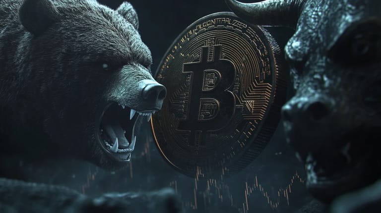 bitcoin btc byci medvedi souboj midjourney