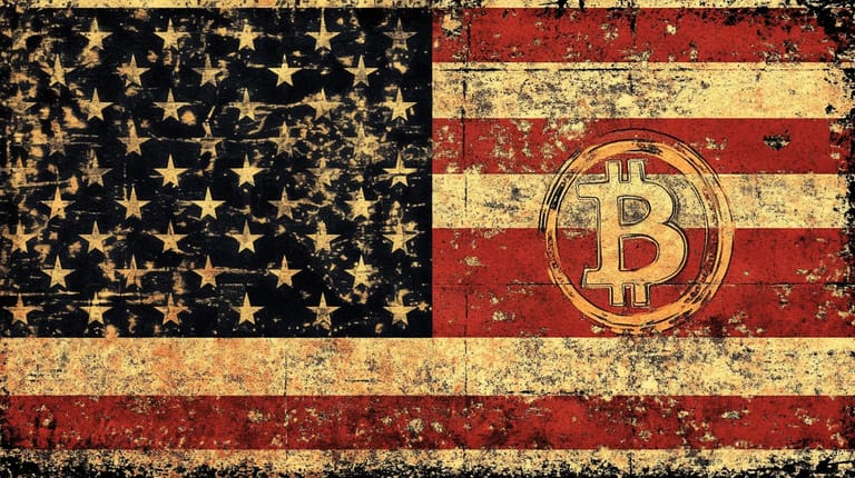 bitcoin btc usa vlajka midjoureny