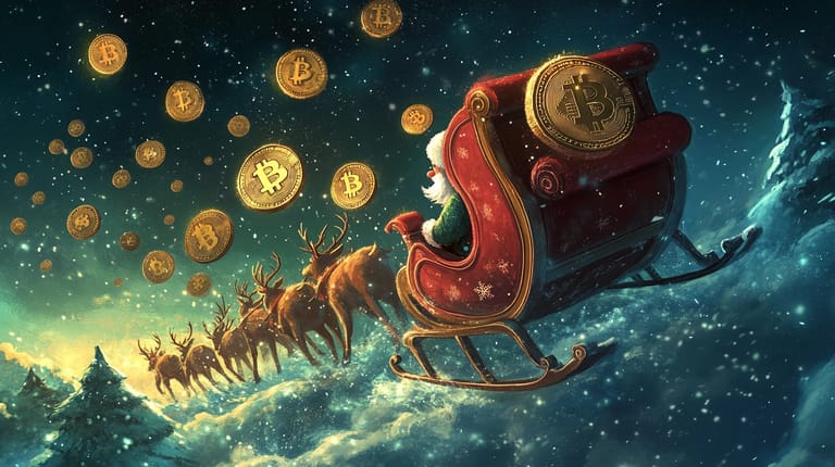 bitcoin btc santa claus rally midjourney