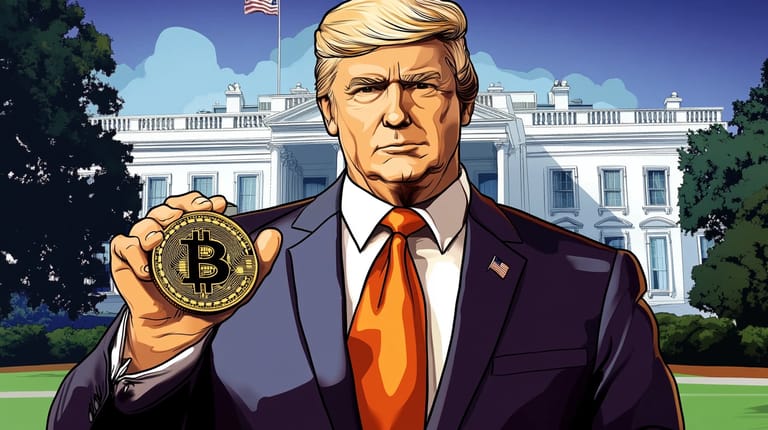 bitcoin btc Donald Trump White house USA midjourney