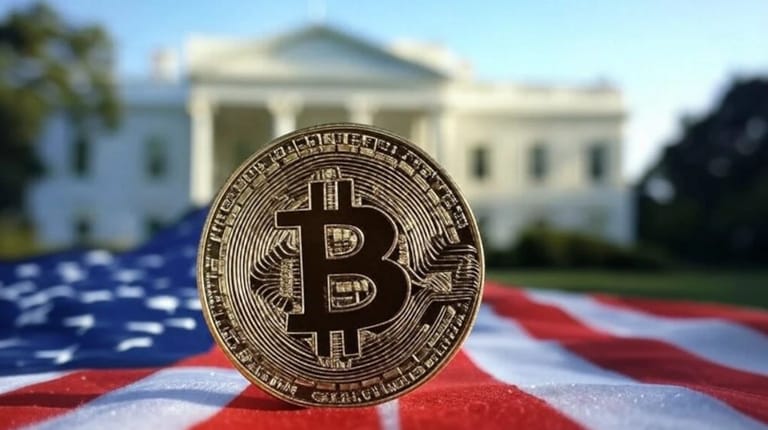 bitcoin btc usa vlajka Bílý dům grok kurz cena