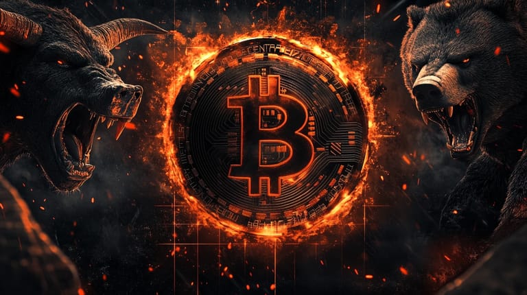 bitcoin btc medvědi býci midjourney