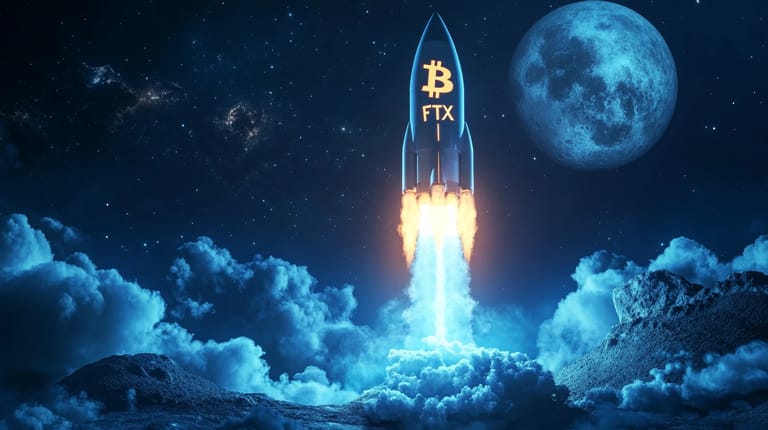 bitcoin btc raketa Měsíc start FTX midjourney