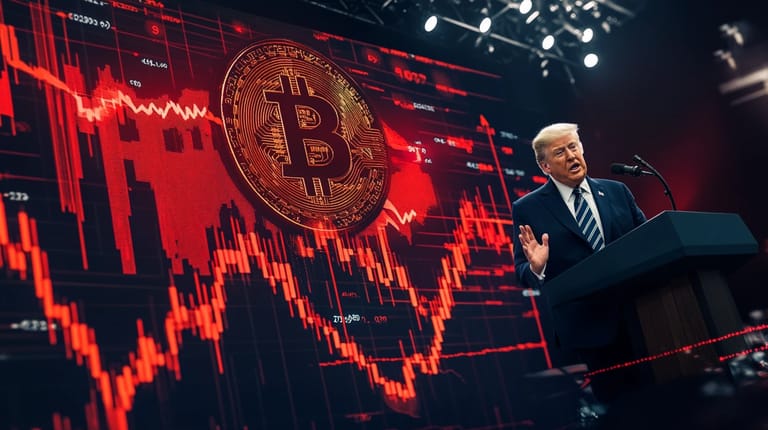 bitcoin btc Donald Trump cla pokles usa midjourney