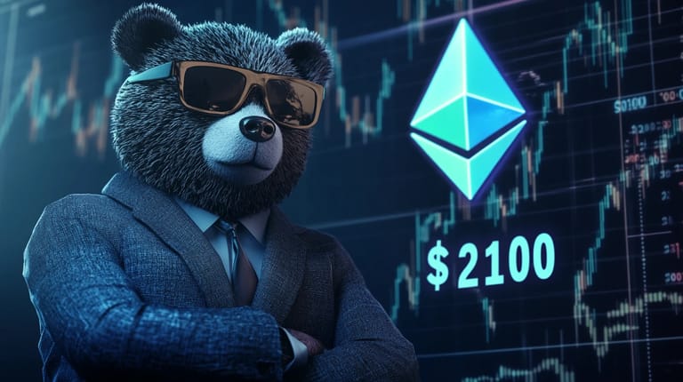 ethereum eth ether medvěd bear 2100 USD cena graf Midjourney