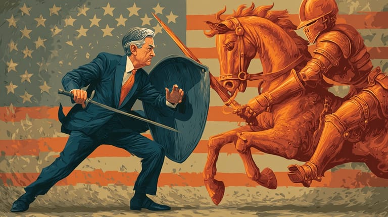 Jerome Powell USA Fed sazby Midjourney