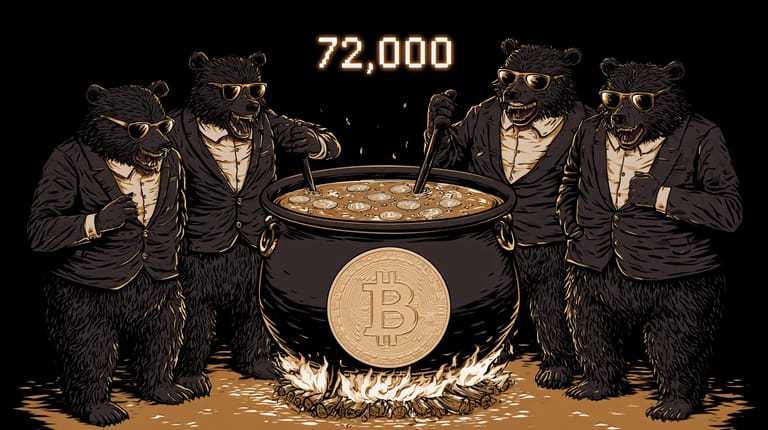 bitcoin btc medvedi 72000 opce expirace USD Midjourney nahledovy obrazek