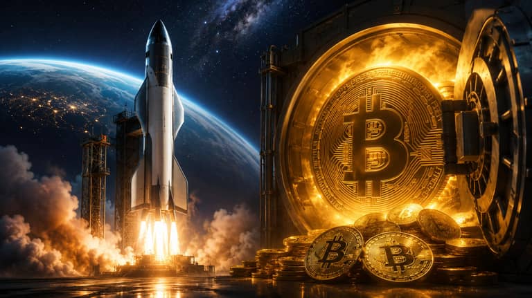 spacex vesmír bitcoin dalle