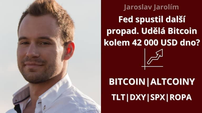 Bitcoin live stream – Fed spustil další propad, udělá Bitcoin kolem 42 000 USD dno?
