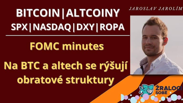 Bitcoin live stream – Na trhu se rýsují obratové struktury – FOMC minutes