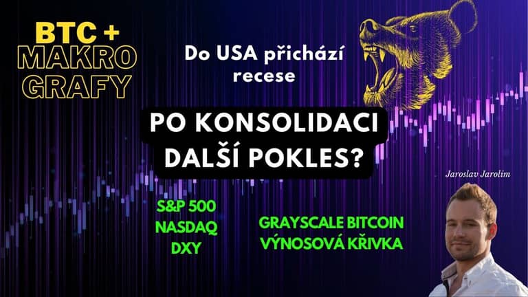20.11.22 Video analýza: Bitcoin + makro grafy – Po konsolidaci pokles? – Do USA přichází recese