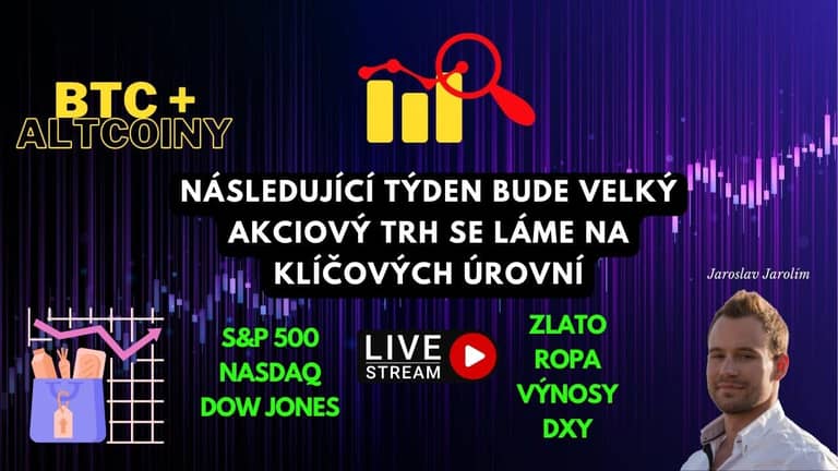 Bitcoin live stream – Následující týden bude velký – Akciový trh se láme na klíčových úrovní
