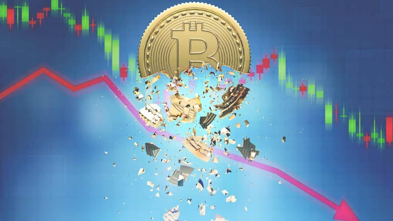bitcoin btc cena pád