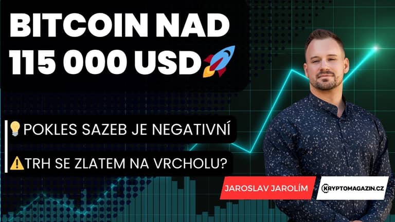 Bitcoin zpátky nad 115 000 USD: Proč je pokles úrokových sazeb negativní?