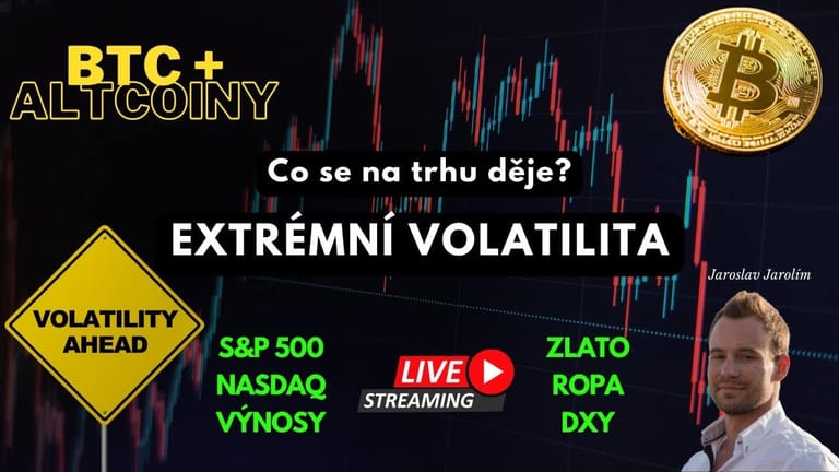 🔴Bitcoin live stream – Extrémní volatilita na Bitcoinu 📉 | Co se na trzích děje?