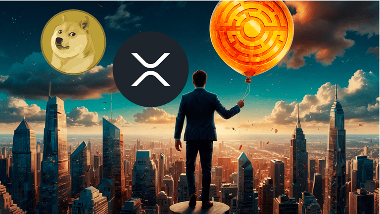 Predikce růstu kryptoměn XRP, DOGE, MTAUR