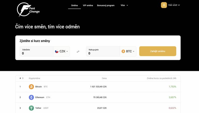 Přichází velmi jednoduchá a rychlá, česká krypto směnárna FastChange, už jste ji vyzkoušeli?