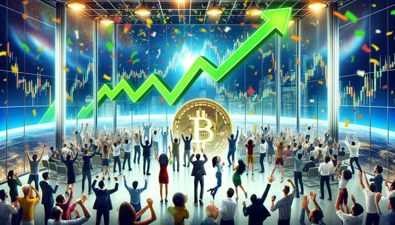 lide oslavujici rust bitcoinu