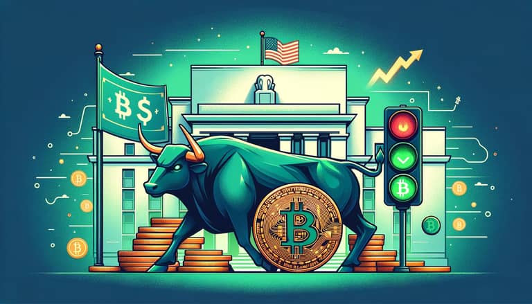 býk, fed, semafor, sazby, bitcoin