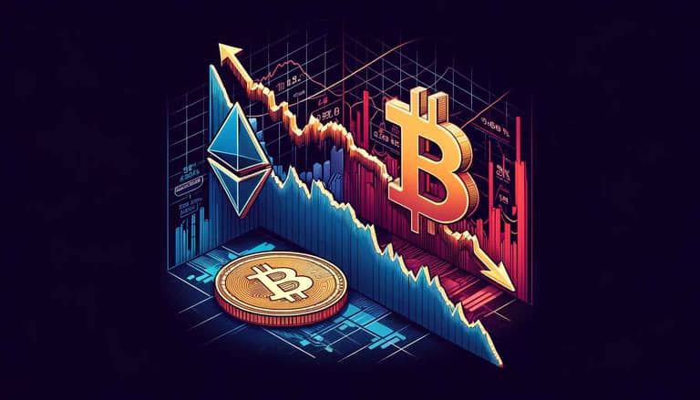ethereum bitcoin graf cena dalle