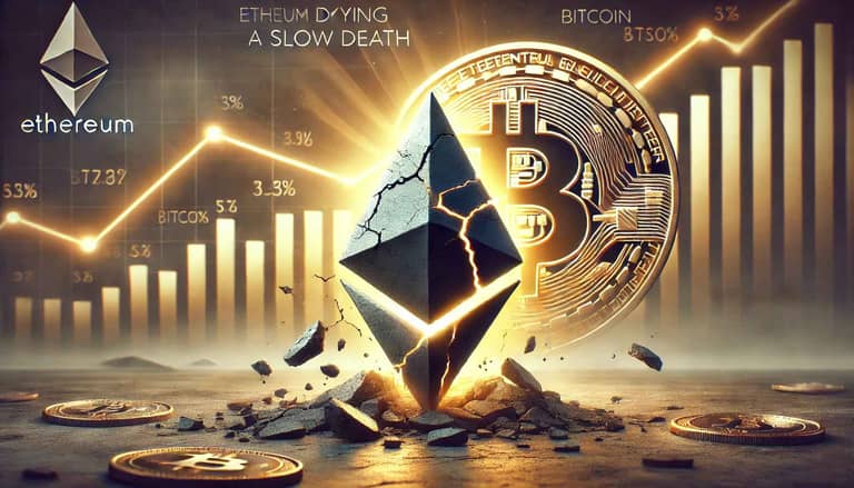Oslabující Ethereum proti rostoucímu Bitcoinu