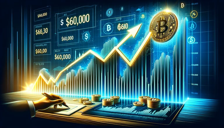 Bitcoin roste na 60 000 dolarů