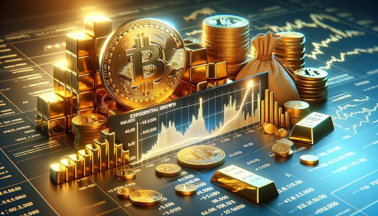 Exponenciální růst bitcoinu a zlata