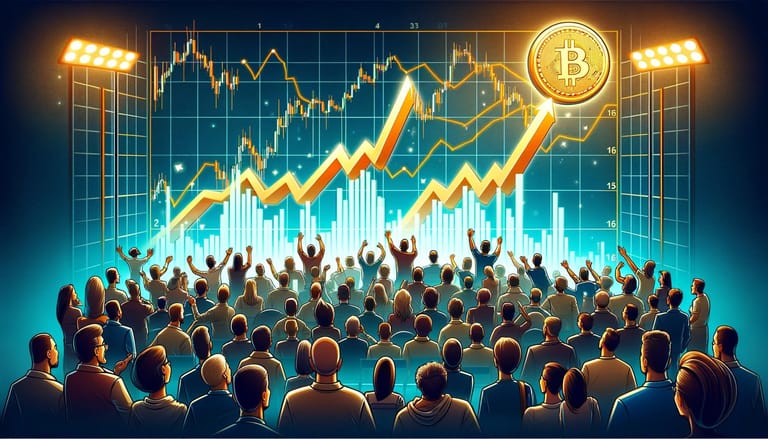 dav lidí sledující graf bitcoinu goldman sachs kryptoměny