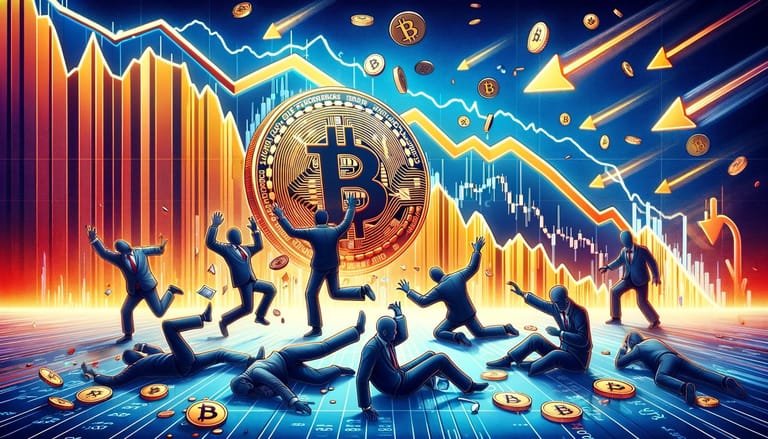 Investori, padajicí graf bitcoinu