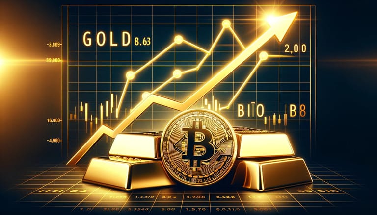 Bitcoin a zlato graf