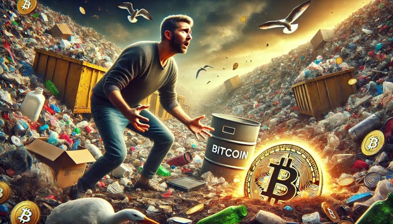 ztracený bitcoin na skládce