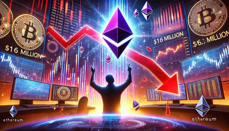 ethereum, obchodník, pád
