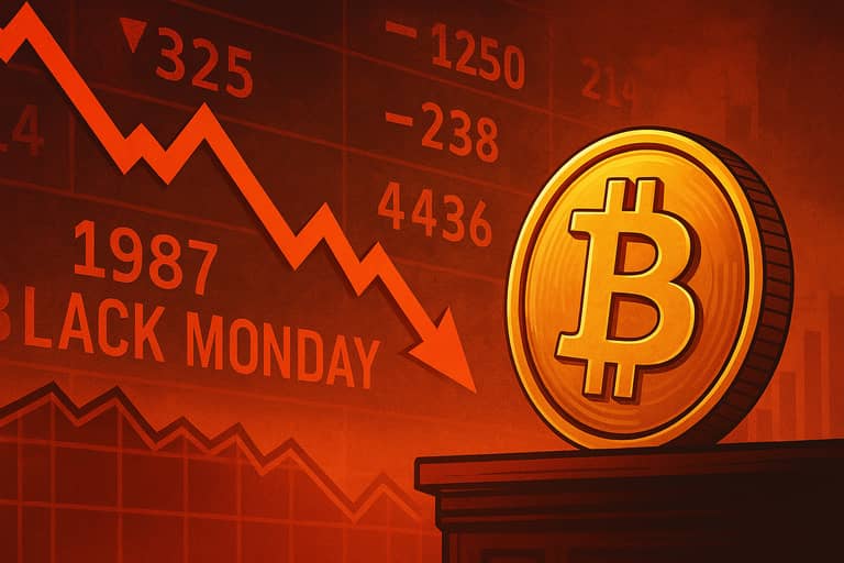 bitcoin, trhy, pád, black monday