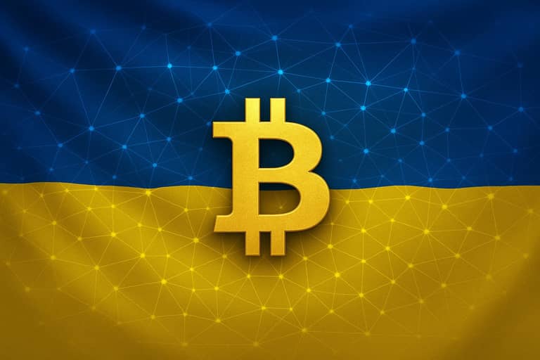 bitcoin ukrajina vlajka dalle