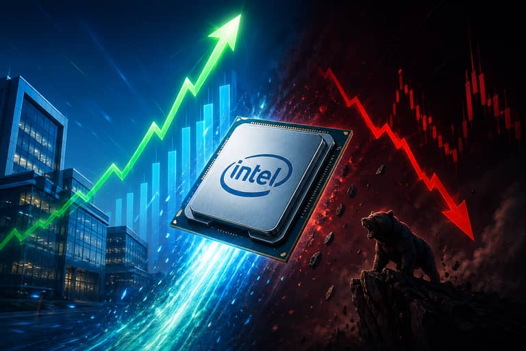 Akcie Intel technologie růstové