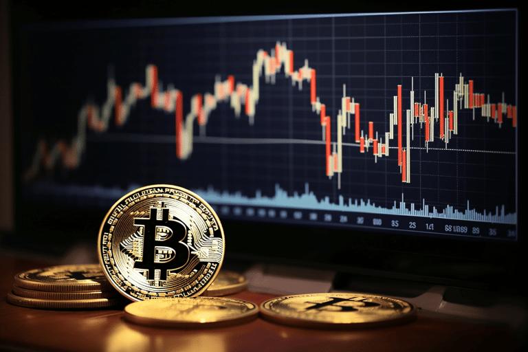 bitcoin graf pohyb trading obchodování obchod mince