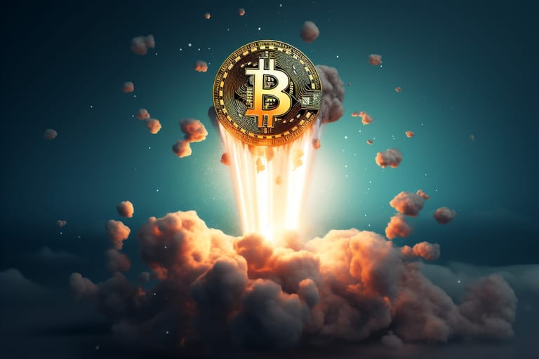 bitcoin graf cena kurz raketa měsíc