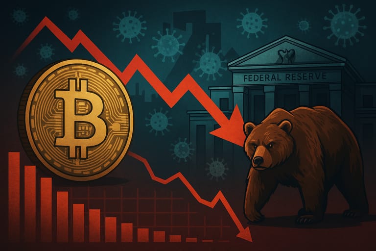 bitcoin, covid, fed, medvěd