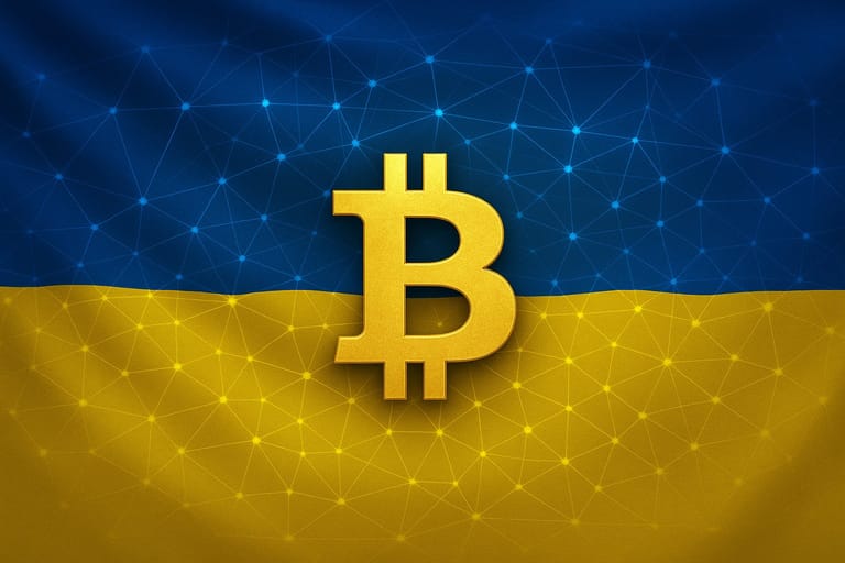 bitcoin ukrajina vlajka dalle