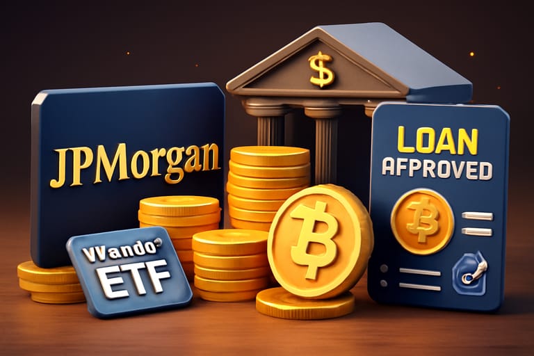 JPMorgan, btc, etf, úvěry