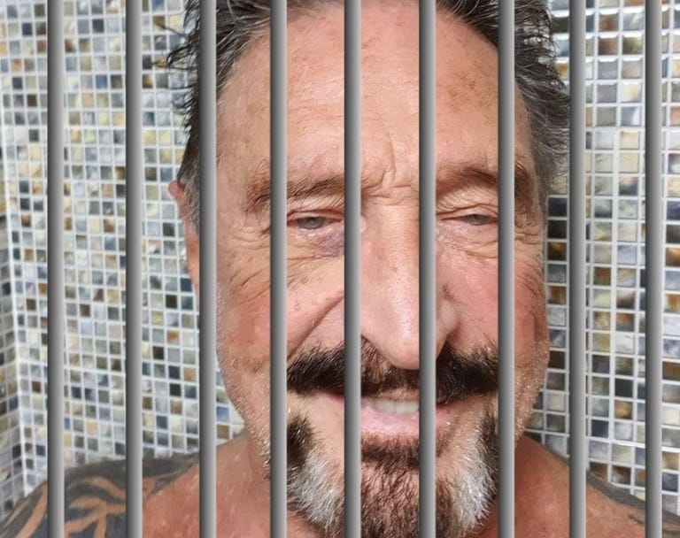 John McAfee prison vězení kryptocelebrity